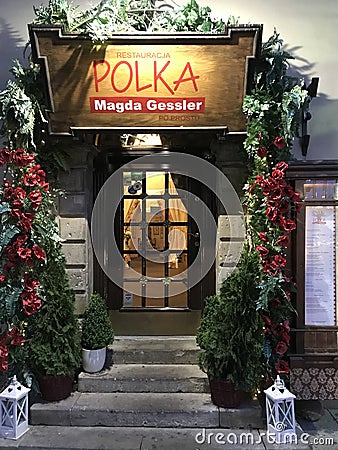 Magda Gessler restaurant in Warsaw Editorial Stock Photo