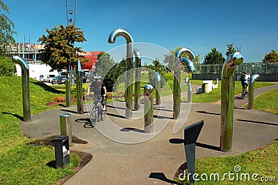 Discoverers` Park in Warsaw, Poland Editorial Stock Photo