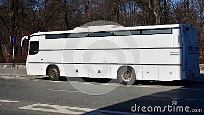 Police car for transporting detained demonstrators. Editorial Stock Photo