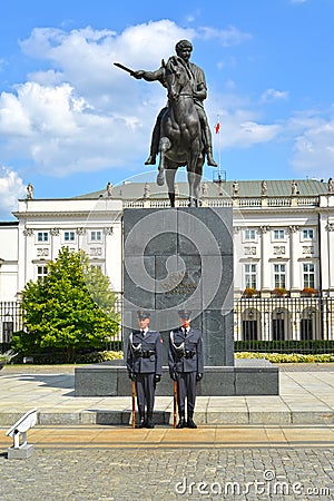 WARSAW, POLAND. Monument to the prince Jozef Ponyatovsky Editorial Stock Photo