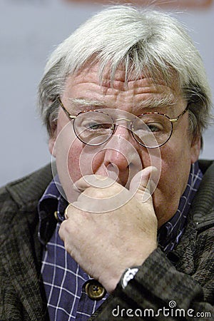 Warsaw, Poland - Sir Alan William Parker - English filmmaker, film director, producer and screenplay writer in a press meeting Editorial Stock Photo