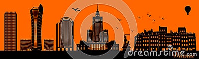 Warsaw Poland Vector Illustration