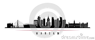 Warsaw skyline horizontal banner. Vector Illustration