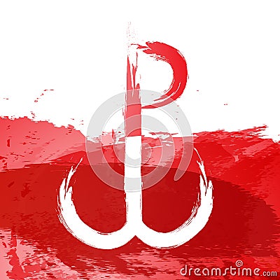 The Warsaw Uprising on white red backgrounds object abstract Vector Illustration