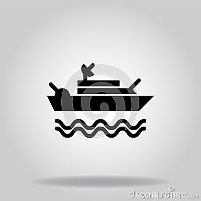 Warship icon or logo in glyph Vector Illustration