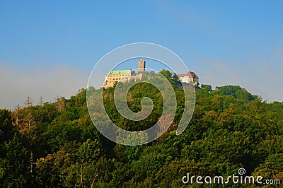 Wartburg Castle atop its 410 Meters Precipice, Thuringia Stock Photo