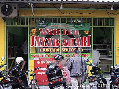 Indonesian Traditional Warteg Food Nasi Campur (Mixed Rice) Editorial Stock Photo