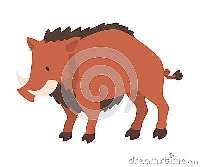 Warthog African Animal, Wild Herbivore Jungle Animal Cartoon Vector Illustration Vector Illustration