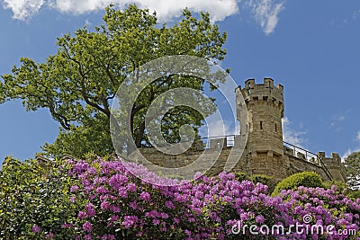 Warwick castle Mound Stock Photo