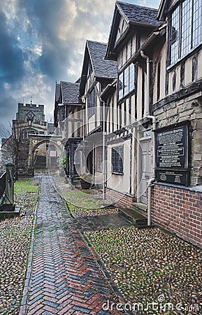 WARWICK, UNITED KINGDOM - Dec 13, 2015: Lord Leycester Hospital, Warwick Stock Photo