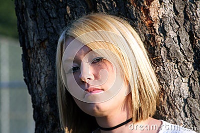 Wary Blond Stock Photo