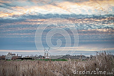 Cley Village and Windmill Editorial Stock Photo