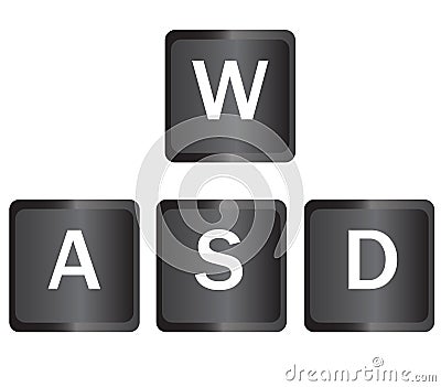 WASD keyboard gaming buttons. WASD computer keyboard sign. gaming and cybersport symbol. flat style Vector Illustration