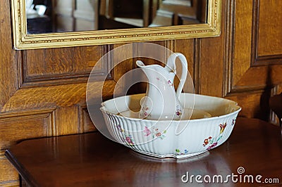 Wash basin with jug Stock Photo