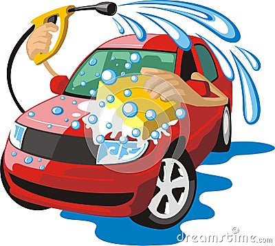 Wash car Vector Illustration