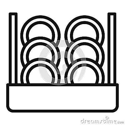 Wash clean dishes icon outline vector. Repair dishwasher Stock Photo