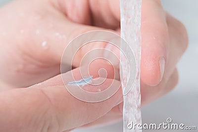 Wash of the contact lens, for improve vision Stock Photo