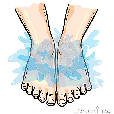 wash foot leg beauty clean health care Stock Photo