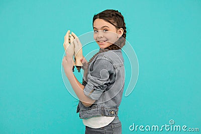 Wash hands. Happy child hold artificial dummy hands. Prevent virus epidemic. Prevention of flu disease. Cleaning and Stock Photo