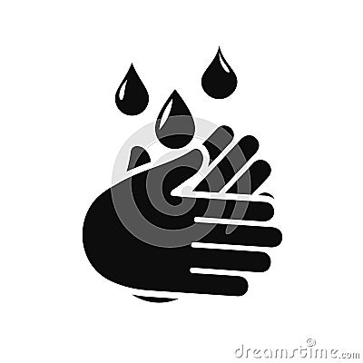Wash hands icon. Hygiene symbol, sign of washing hands - vector Vector Illustration