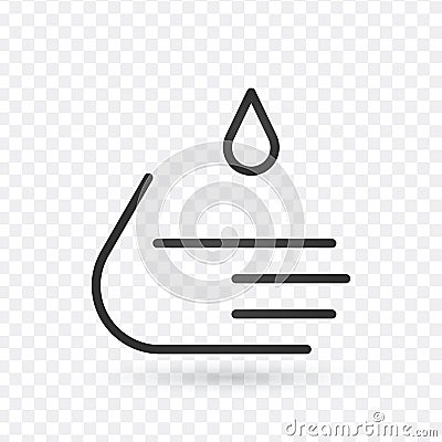 Wash hands line icon, outline sign, linear style pictogram isolated on white. Editable stroke. Stock Photo