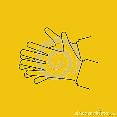 Wash hands. Silhouette black icon. Vector Illustration