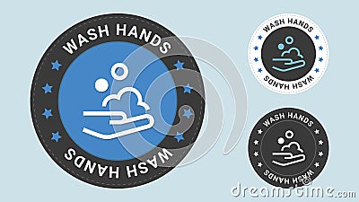 Wash hands stamp vector illustration. Vector Illustration