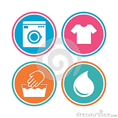 Wash icon. Not machine washable symbol. Vector Illustration