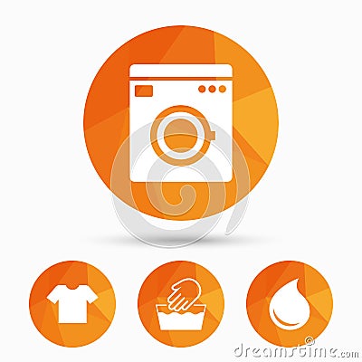 Wash icon. Not machine washable symbol. Vector Illustration