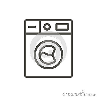 Wash machine icon vector. Outline washer, line laundry symbol. Vector Illustration