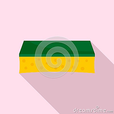 Wash sponge icon, flat style Vector Illustration