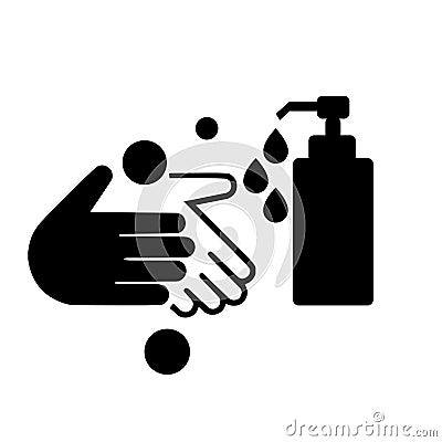 Wash your hands icon. Hand Wash Sign Vector Illustration