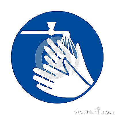 Wash your hands sign Cartoon Illustration