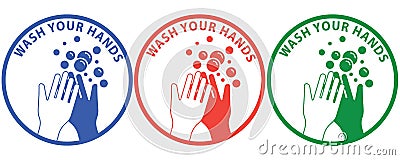 Wash your hands sign Vector Illustration
