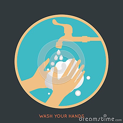 Wash your hands symbol Vector Illustration