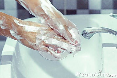 Wash your hands to prevent epidemics Stock Photo