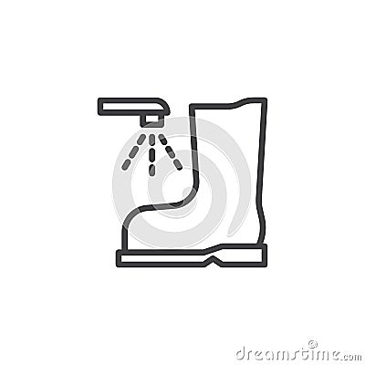 Wash your shoes line icon Vector Illustration
