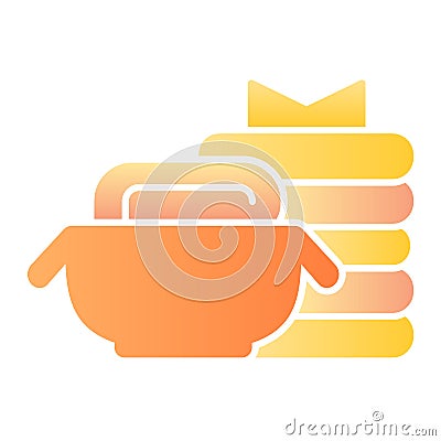 Washcloth flat icon. Household color icons in trendy flat style. Washed clothes gradient style design, designed for web Vector Illustration