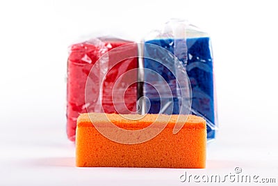 Washcloths for dishes. sponge for washing dishes Stock Photo