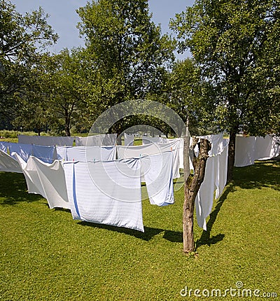 Washed linens Stock Photo