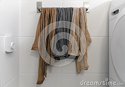 Drying washed tights Stock Photo