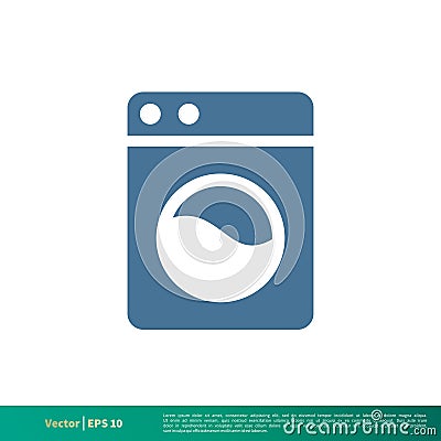 Washer Machine Laundry Icon Vector Logo Template Illustration Design. Vector EPS 10 Vector Illustration