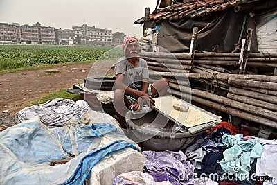 Indian Washerman Wash Clothes Editorial Stock Photo