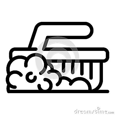 Washing brush icon, outline style Vector Illustration