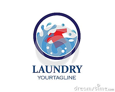 washing clothes logo icon vector of laundry service design Vector Illustration