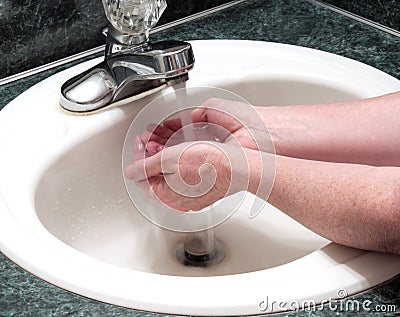Washing Germs Away Stock Photo