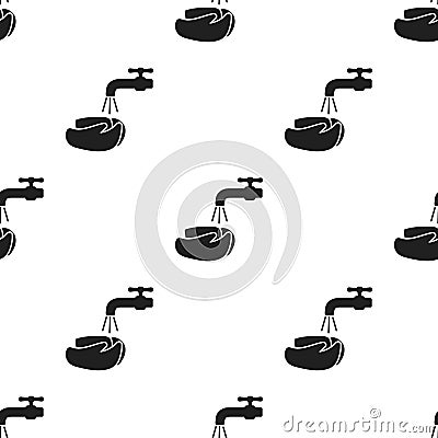 Washing hands icon black. Single sick icon from the big ill, disease black. Vector Illustration