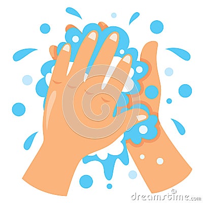 Washing Hands For Daily Personal Care Vector Illustration