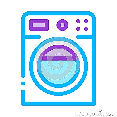 Washing House Machine Vector Sign Thin Line Icon Vector Illustration