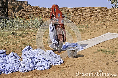 Washing in India Stock Photo